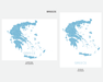 Greece map print in Breeze by Maps As Art.