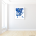 Helsinki, Finland map art print in blue shapes designed by Maps As Art.