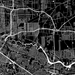 Houston, Texas map print close-up with city streets and roads designed by Maps As Art.