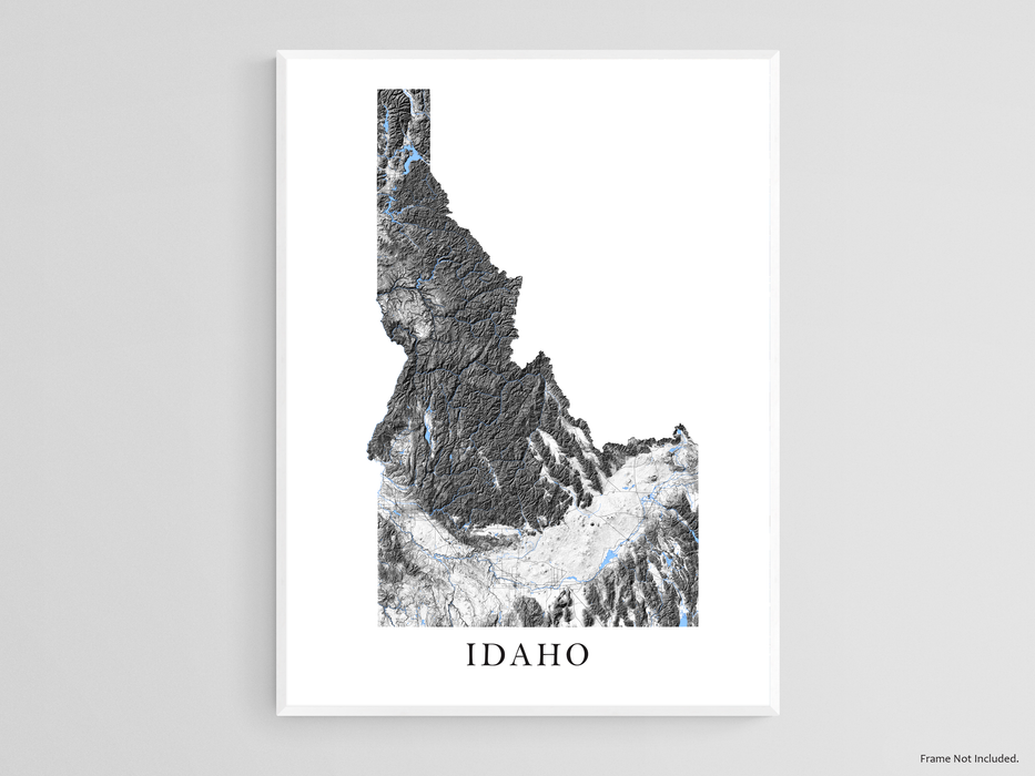 Idaho state map art print designed by Maps As Art.