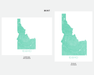 Idaho state map print in Mint by Maps As Art.