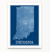 Indiana state blueprint map art print designed by Maps As Art.