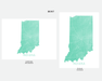 Indiana state map print in Mint by Maps As Art.