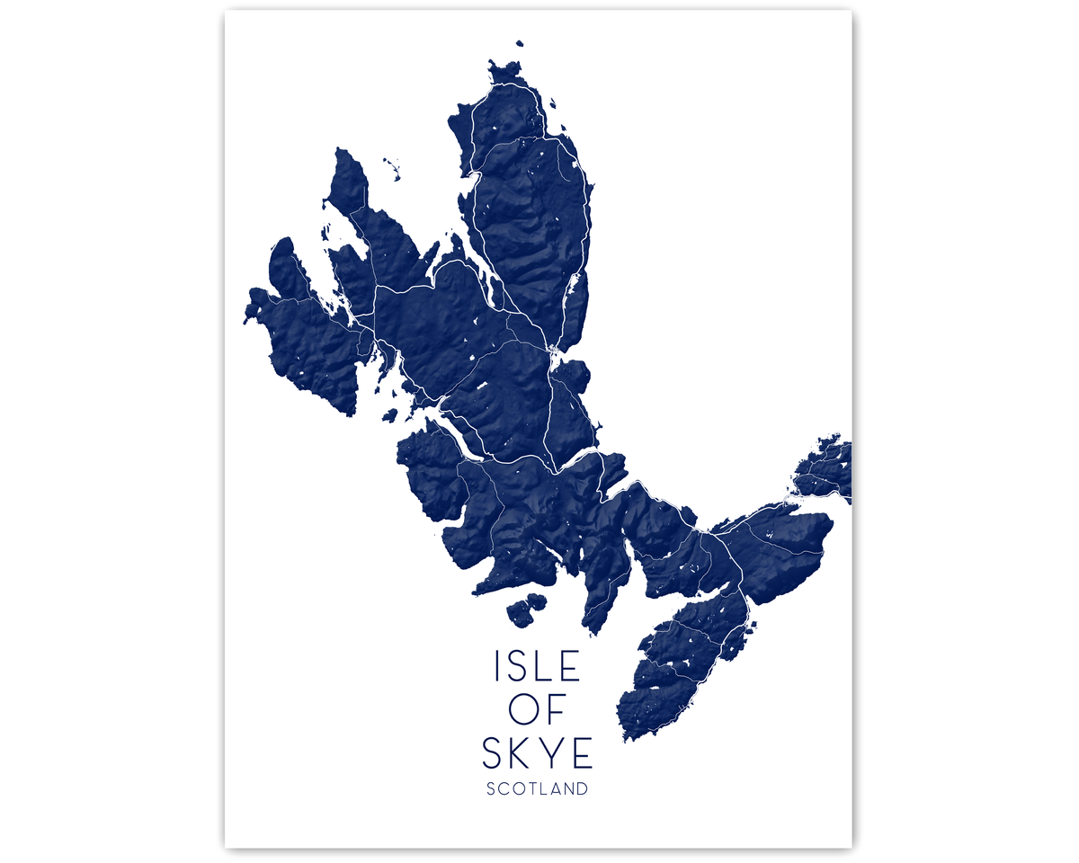 Isle of Skye Map Wall Art Print Poster - Scotland Island Maps, Scottis ...