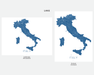 Italy map print in Lake by Maps As Art.