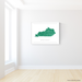 Kentucky state map print with natural landscape and main roads in Green designed by Maps As Art.