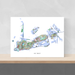 Key West, Florida Keys map art print in colorful shapes designed by Maps As Art.