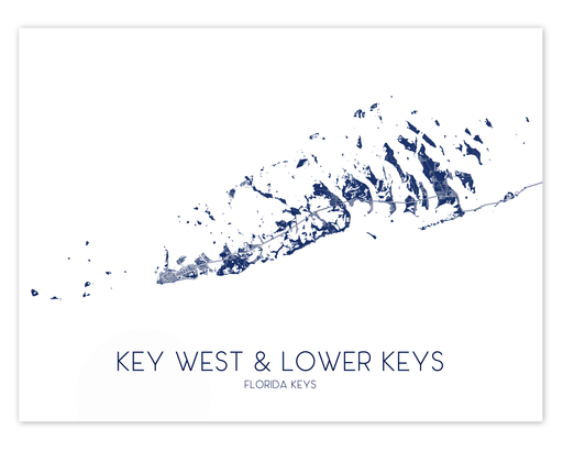 Key West and Lower Keys Florida Keys map print by Maps As Art.