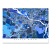 Little Rock, Arkansas map art print in blue shapes designed by Maps As Art.