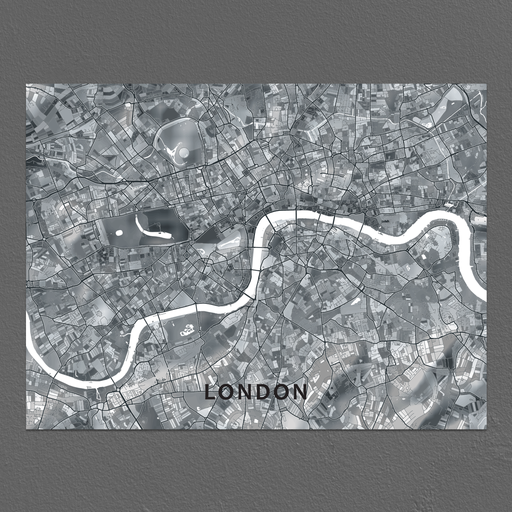 Maps As Art London black and white shapes map print.