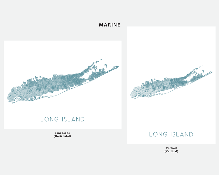 Long Island, New York map print in Marine by Maps As Art.