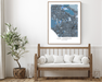 Los Angeles map print in a blue geometric design by Maps As Art.