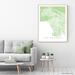 Los Angeles, California map print with city streets and roads in Sage designed by Maps As Art.