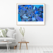 Marrakesh, Morocco map art print in blue shapes designed by Maps As Art.