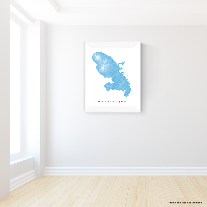 Martinique map print in Malibu by Maps As Art.