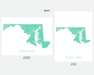 Maryland state map print in Mint by Maps As Art.