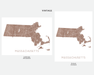 Massachusetts map wall art print in Vintage by Maps As Art.