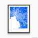 Melbourne, Australia regional map print with main roads in Blue designed by Maps As Art.