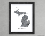 Michigan map print by Maps As Art.