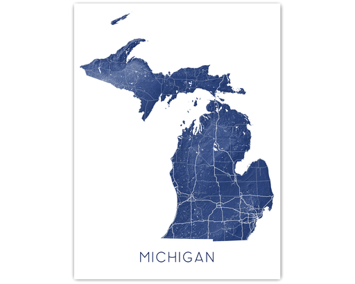 Maps As Art Michigan state map print.