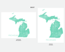 Maps As Art Michigan state map print in Mint.