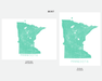 Minnesota state map print in Mint by Maps As Art.