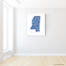Mississippi state map art print in blue shapes designed by Maps As Art.