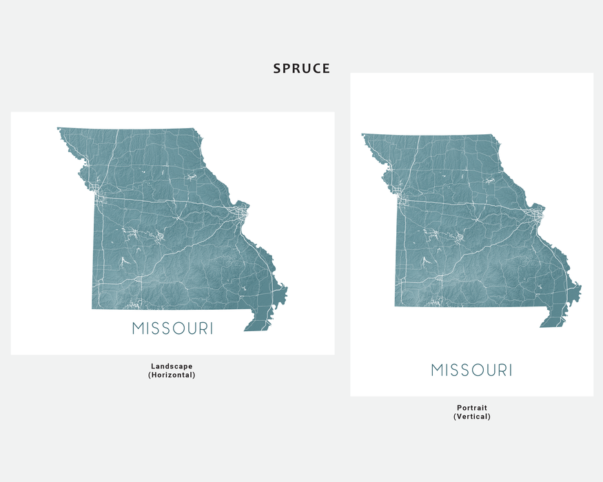 Missouri state map print by Maps As Art.