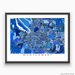Montgomery, Alabama map art print in blue shapes designed by Maps As Art.