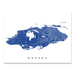 Nassau, The Bahamas map print with natural landscape and main island streets in Navy designed by Maps As Art.