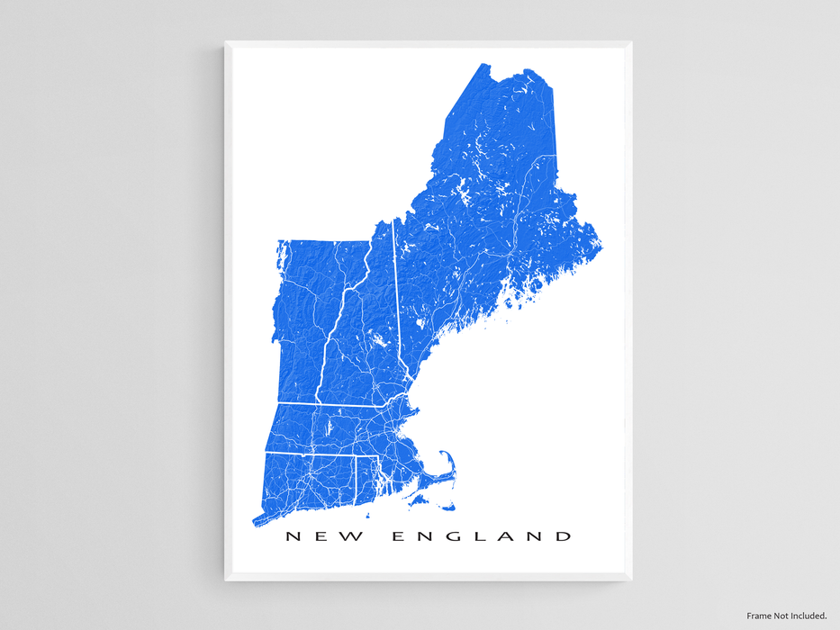 New England map print by Maps As Art.