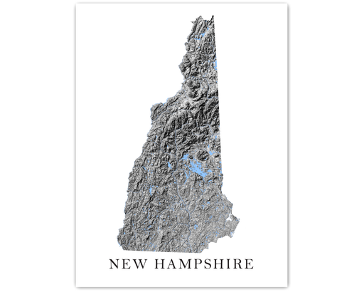 New Hampshire state map print by Maps As Art.