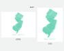 New Jersey state map print in Mint by Maps As Art.