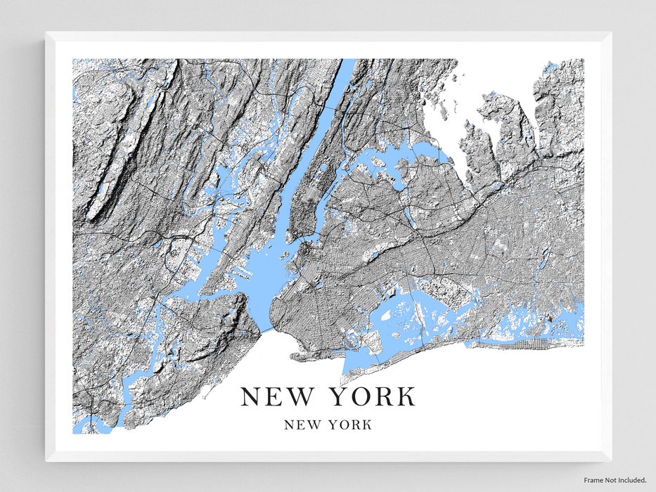 New York city map art print designed by Maps As Art.