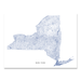 New York state map art print in a geometric, minimalist style designed by Maps As Art.