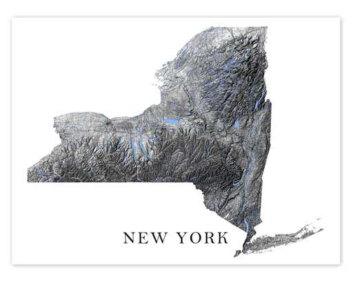 New York state map print by Maps As Art.