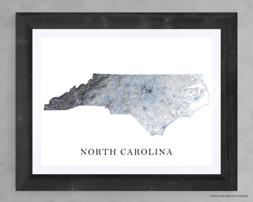 North Carolina state map print by Maps As Art.
