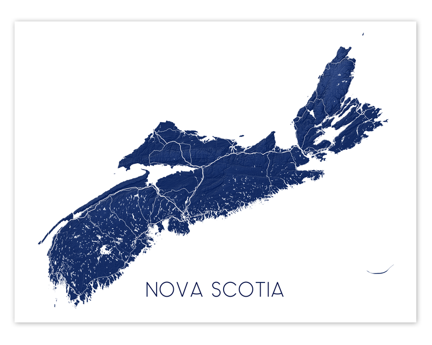 Nova Scotia map print by Maps As Art.