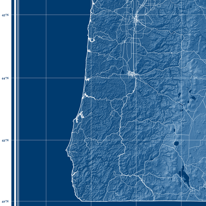 Pinpoint Oregon Oregon Map With Latitude And Longitude Buy Printed Nevada Latitude