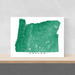 Oregon state map print with natural landscape and main roads in Green designed by Maps As Art.