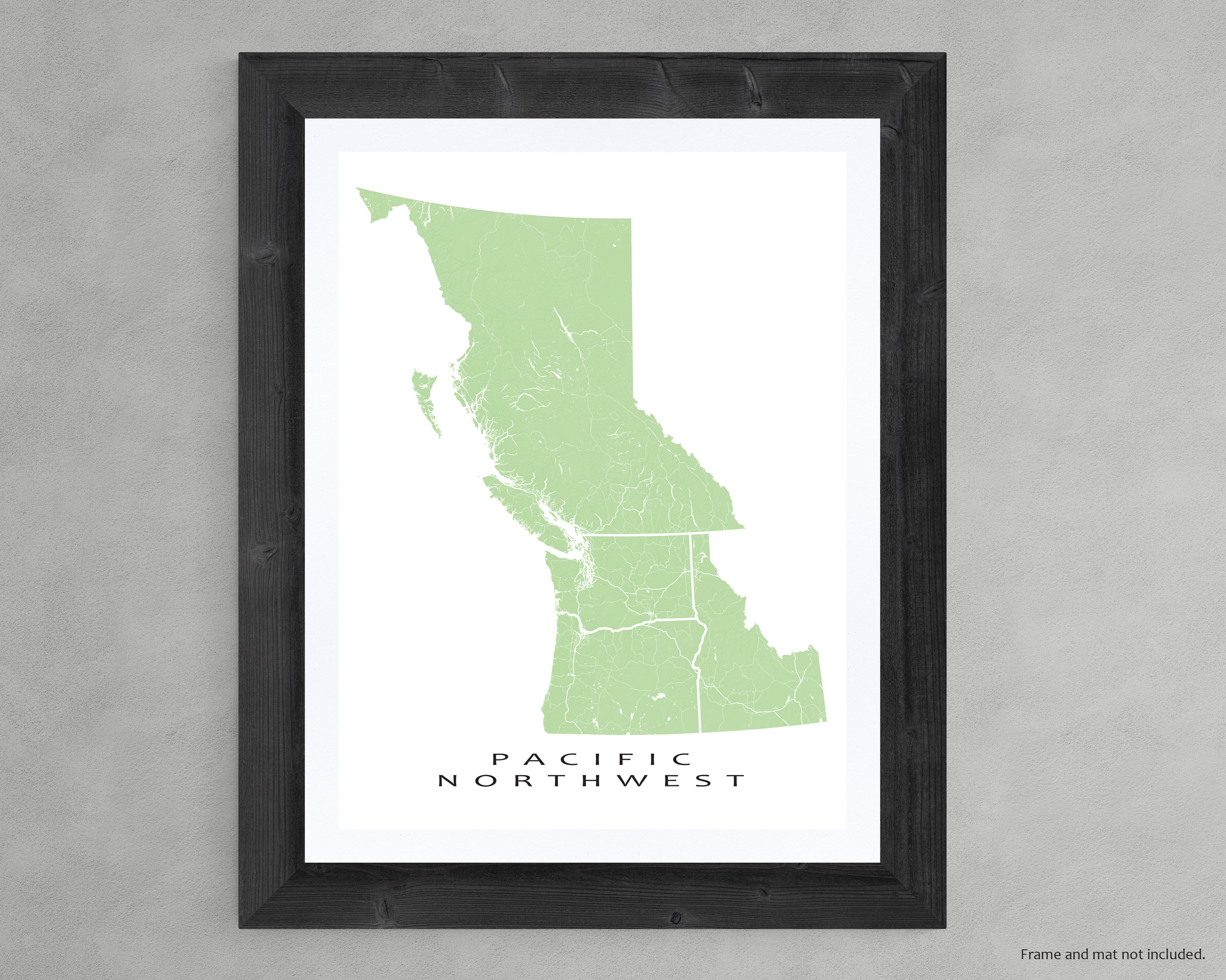 Pacific Northwest Map Print, PNW Wall Art Maps, BC Washington Idaho Or ...
