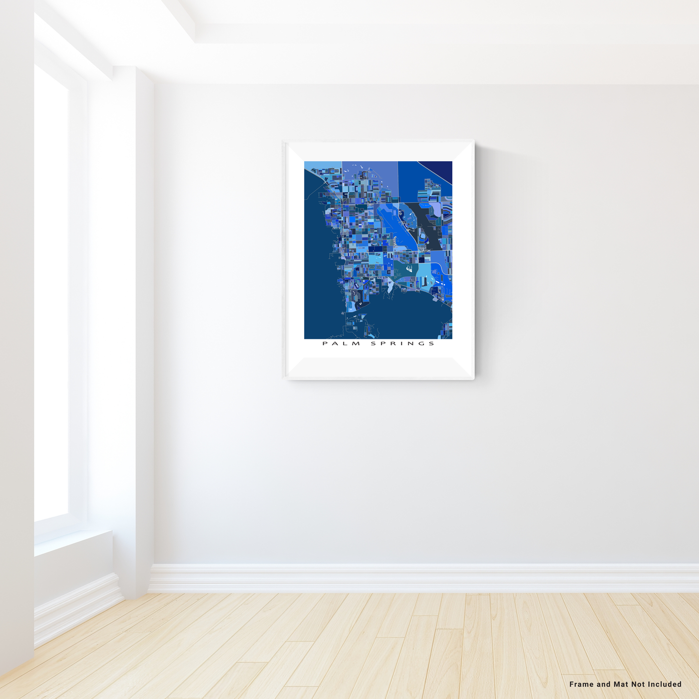 Palm Springs Map Wall Art Poster Print, Blue Geometric California City ...