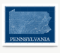  Pennsylvania state blueprint map art print designed by Maps As Art.