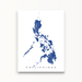 Philippines map print in Navy by Maps As Art