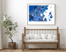 Portland, Maine map art print in blue shapes designed by Maps As Art.
