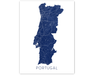 Portugal map print by Maps As Art.