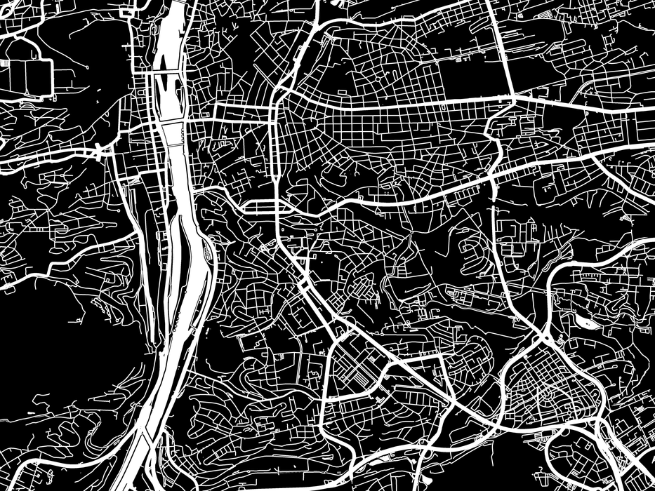 Prague Czech Republic city street map print by Maps As Art.