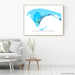 Provincetown, Cape Cod, Massachusetts map art print in blue, aqua and turquoise shapes designed by Maps As Art.