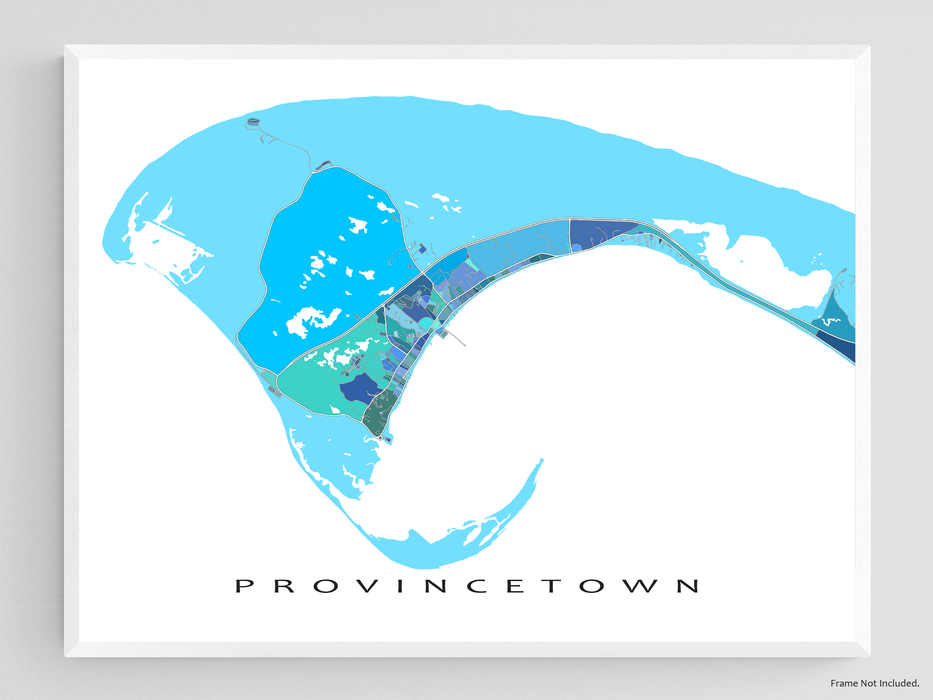 Provincetown, Cape Cod map art print designed by Maps As Art.