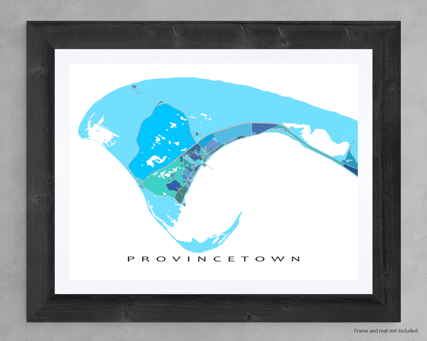 Provincetown, Cape Cod map art print designed by Maps As Art.